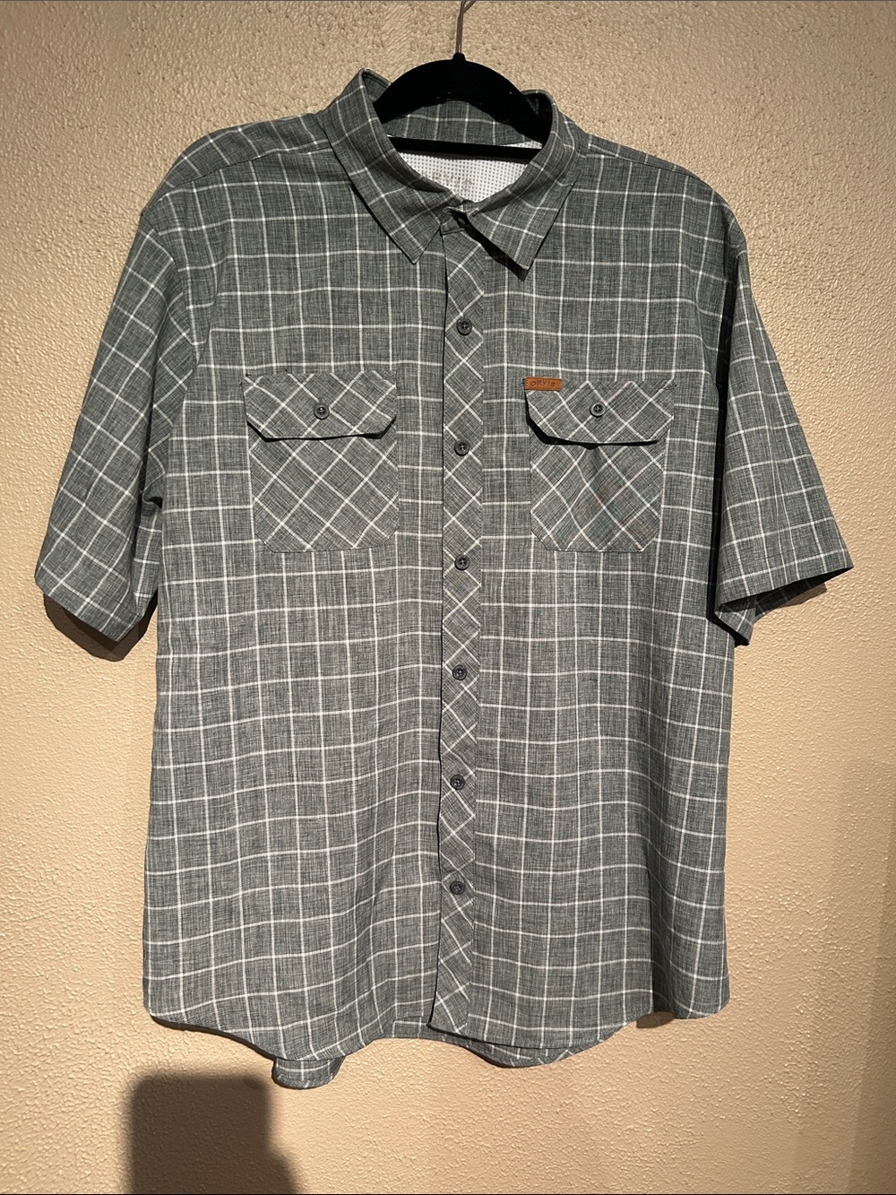 Orvis Gray Plaid Short-Sleeve Button-Down Shirt